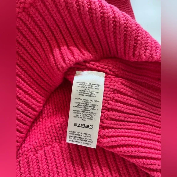 Free People Relaxed V-Neck Sweater in Hot Pink - Picture 5 of 6
